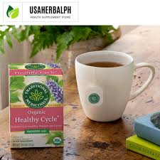 Traditional Medicinals, Organic Healthy Cycle, Raspberry Leaf, Caffeine Free, 16  Bags