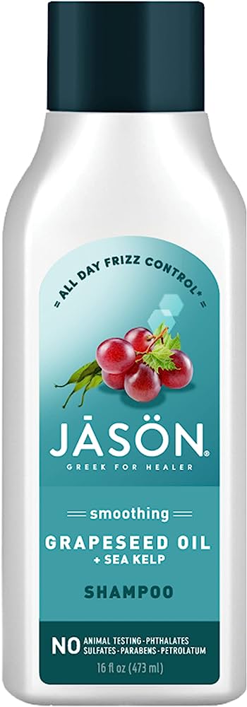 Jason Natural, Smooth Shampoo, Grapeseed Oil + Sea Kelp, 473 ml