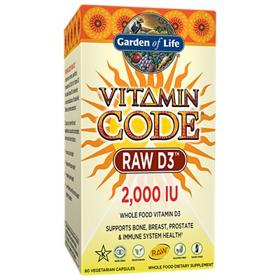Garden of Life, Vitamin Code, RAW D3, 50 mcg, 60 Vegetarian Capsules