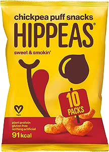Hippeas, Chickpea Puff Snack, Sweet & Smoking,78 g