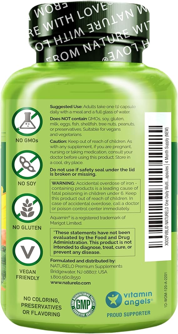 NATURELO, One Daily Multivitamin for Women, 120 Vegetable Capsules
