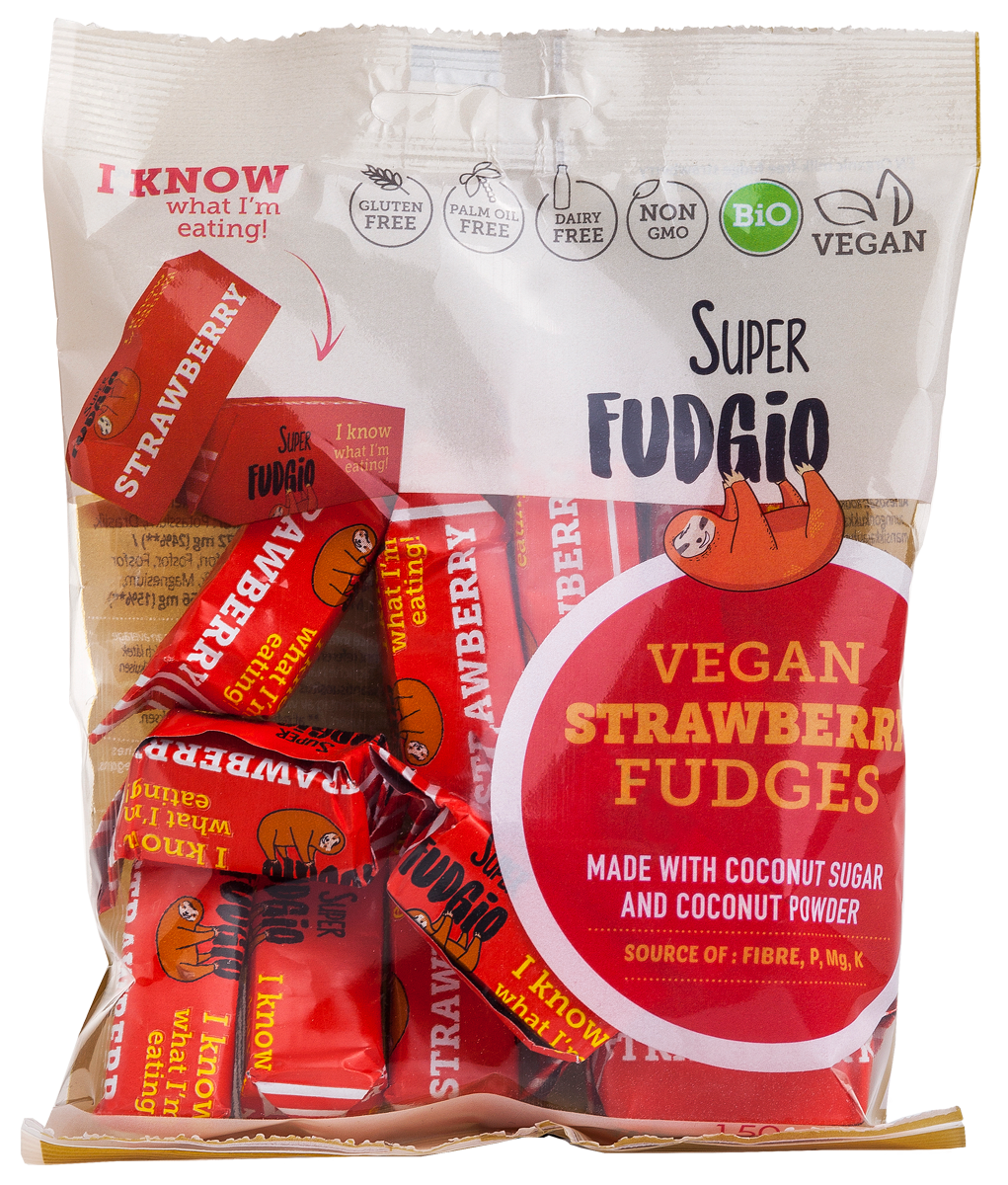 Super Fudgio , Organic & Vegan Strawberry Fudge, 150g