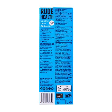 Rude Health, Organic Coconut Drink, 1 Ltr