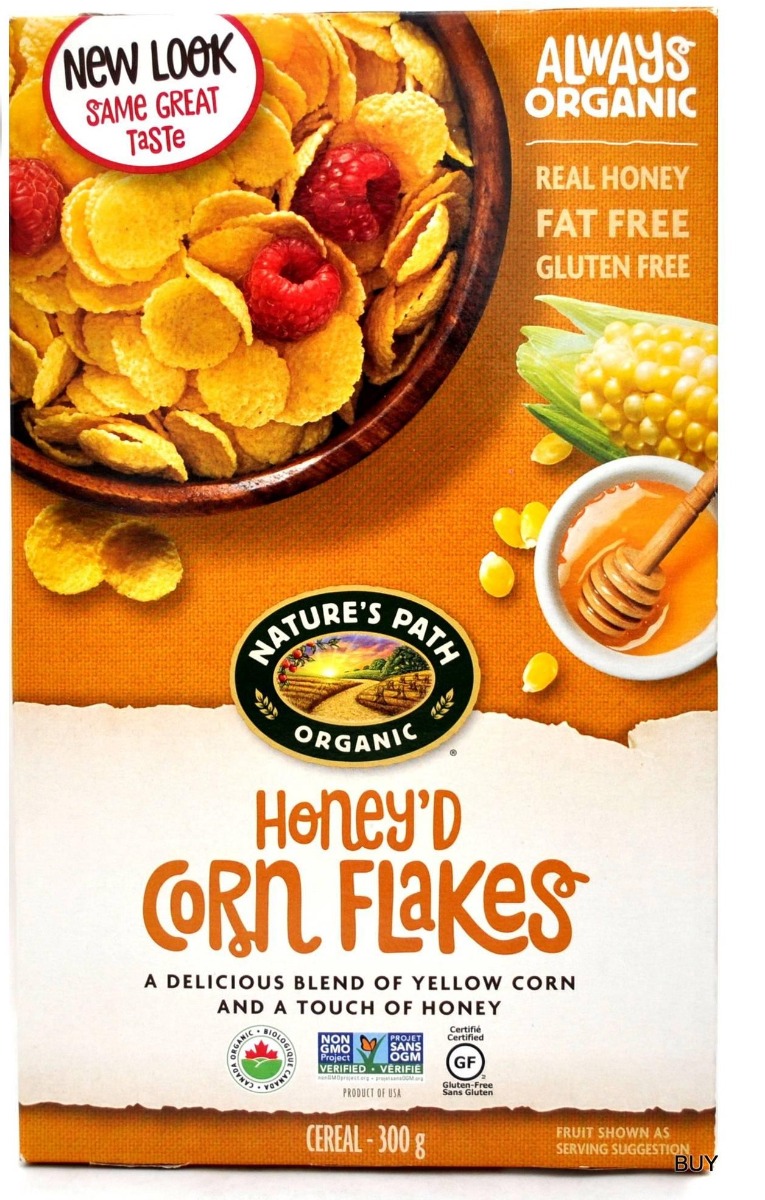 Natures Path, Honey corn flakes, organic, 300g