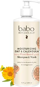 Babo Botanicals, Moisturizing Baby Shampoo & Wash, Oatmilk Calendula, 473 ml