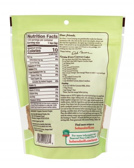 Bobs Red Mill, Organic coconut sugar, 369g
