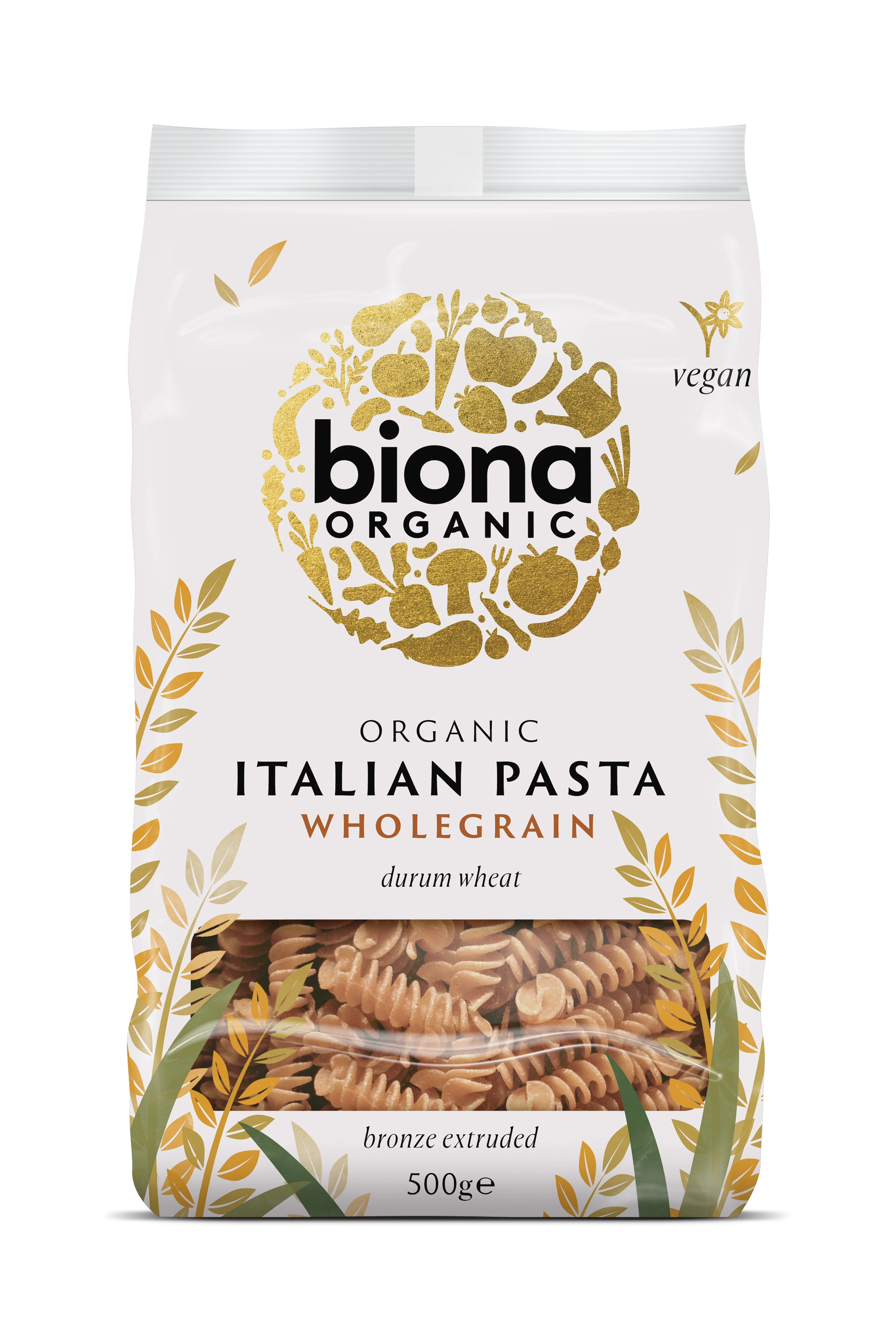 Biona, organic whole wheat fusilli pasta