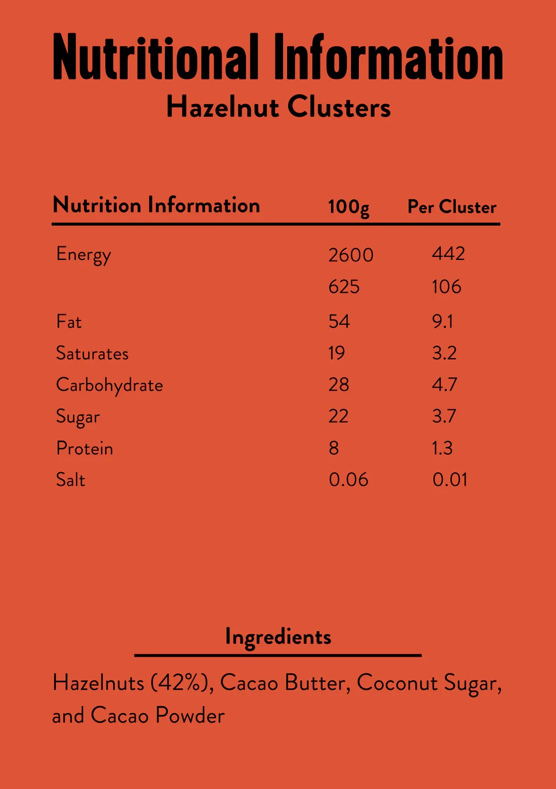 Super Nature, Organic Hazelnut Clusters, 34g