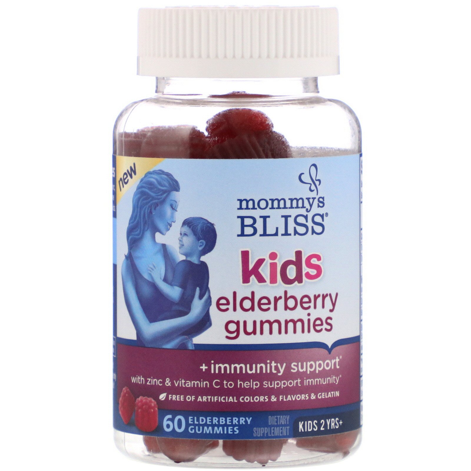 Mommys Bliss, Kids, Elderberry Gummies + Immunity Support, 60 Gummies
