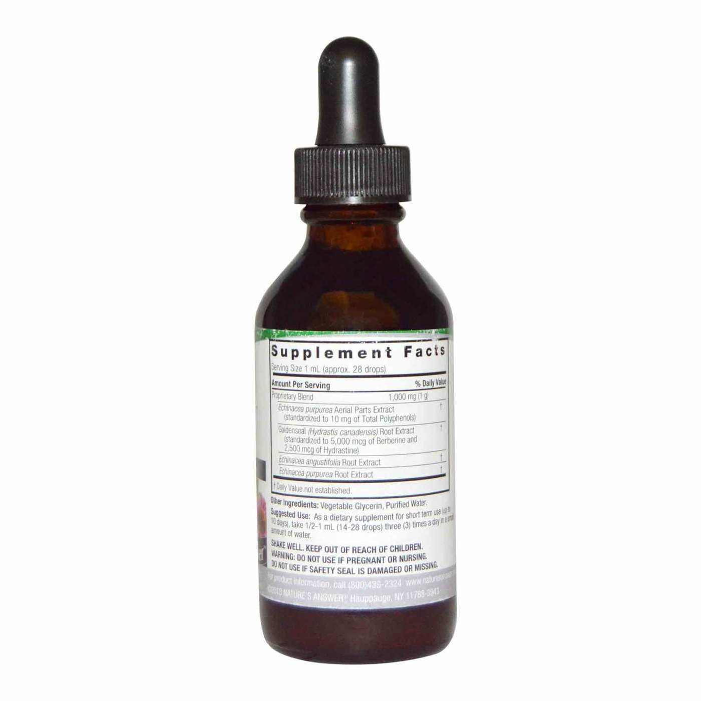 Natures answer, Echinacea & Goldenseal, Alcohol-Free, 1,000 mg, 60 ml