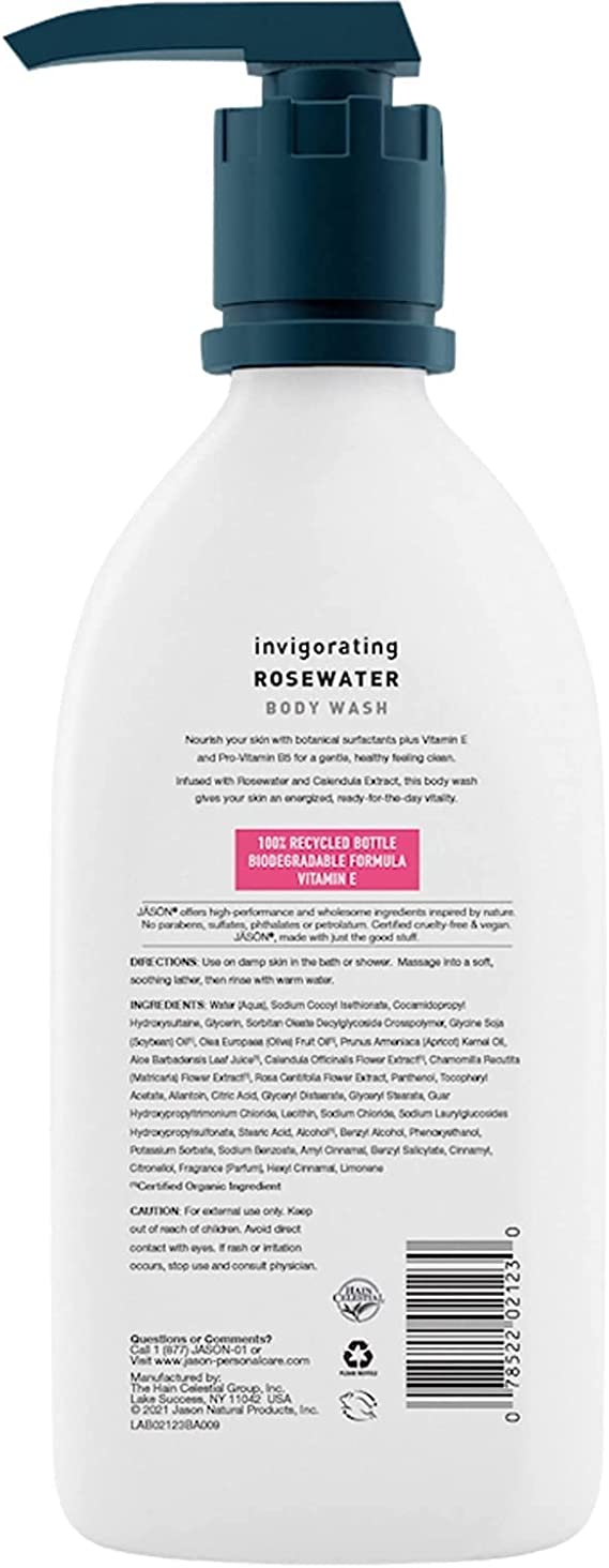 Jason, Natural Body Wash,Rosewater , 887ml