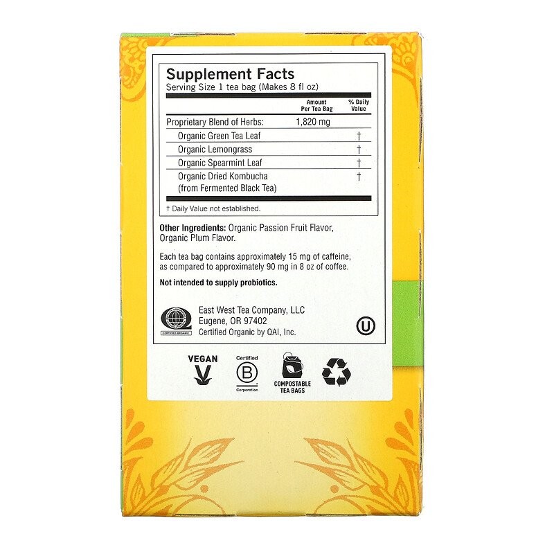 Yogi Tea, Green Tea Kombucha, 16 Tea Bags