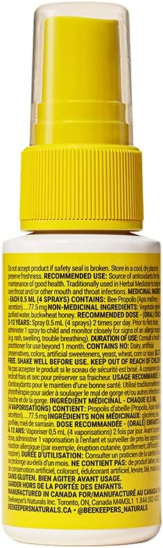 Beekeepers Naturals, Propolis Throat Spray for Kids, 30 ml