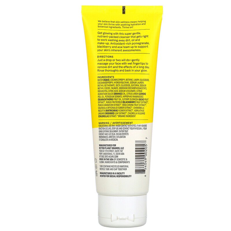 Acure, Brightening Cleansing Gel, 118 ml