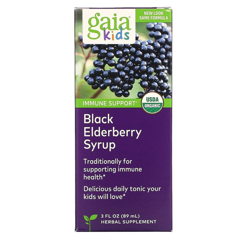 Gaia Herbs, Kids, Black Elderberry Syrup,89 ml