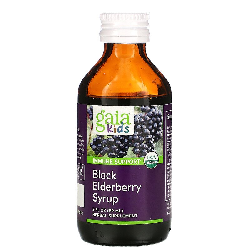 Gaia Herbs, Kids, Black Elderberry Syrup,89 ml