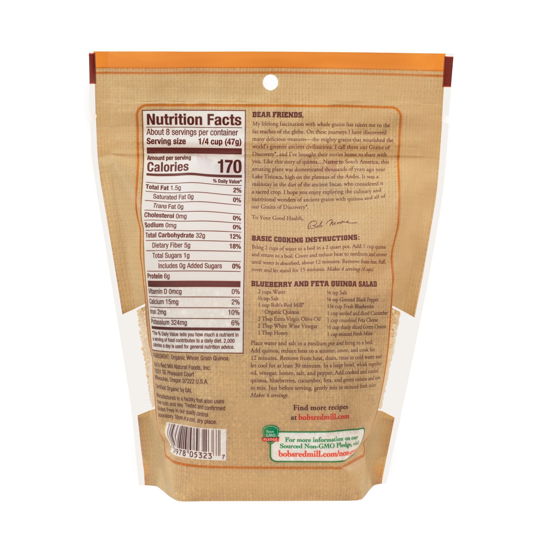 Bobs Red Mill, Organic Whole Grain Quinoa ,369g