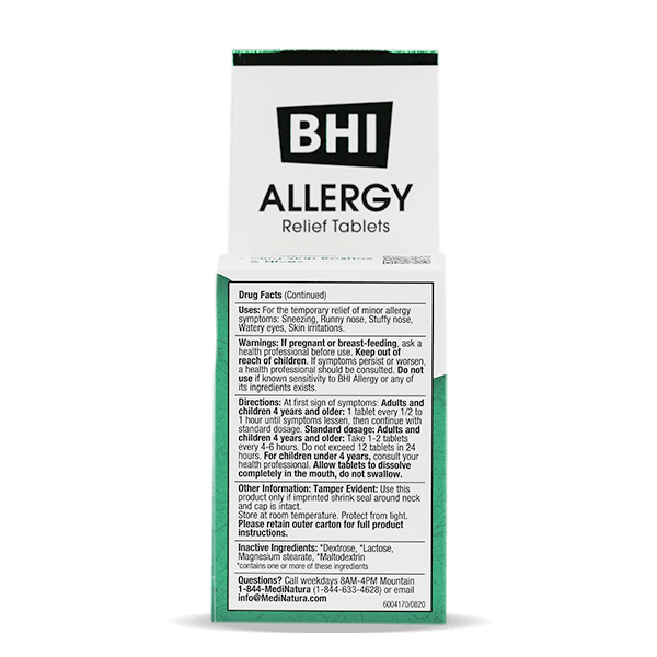 Medinatura,BHI Allergy Relief,100 Tablets