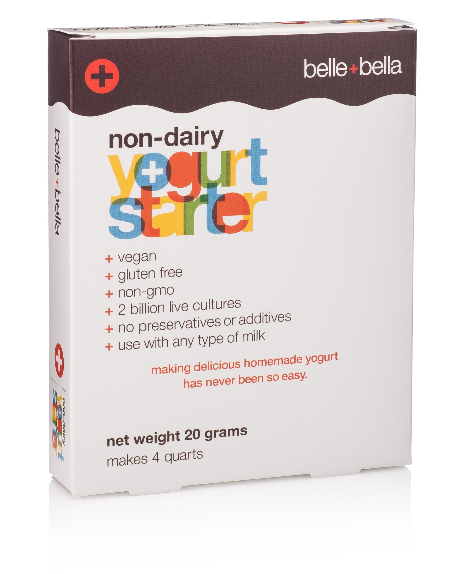 Belle+Bella, Non-Dairy Yogurt Starter, 4 Packets, (5 g) Each