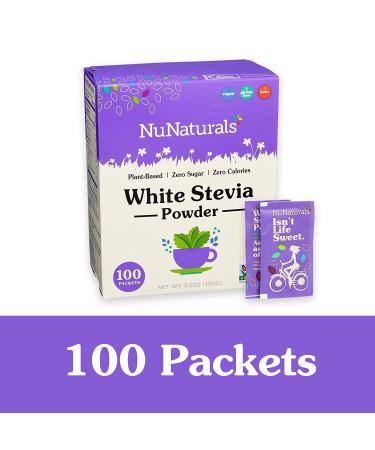 NuNaturals, NuStevia, White Stevia Powder, 100 Packets,100 g
