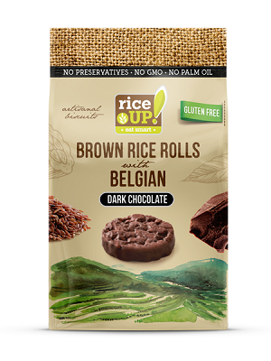 Riceup,Rice rolls , Dark chocolate,50g
