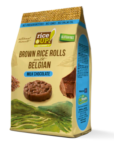 Riceup, Rice rolls, Milk chocolate, 50g