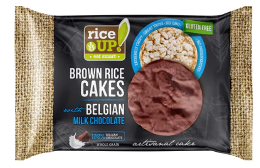 Riceup , Rice cake, Milk chocolate, 30g