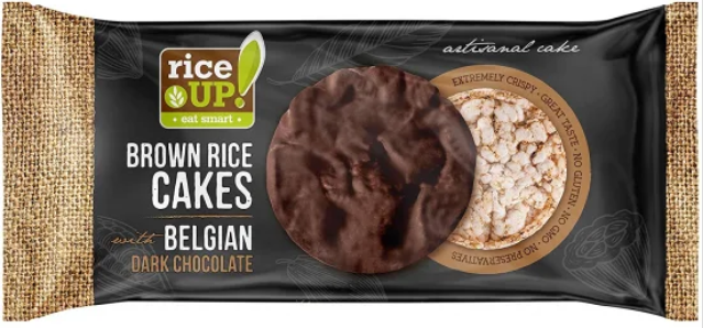 Riceup , Rice cake, Dark chocolate, 90g
