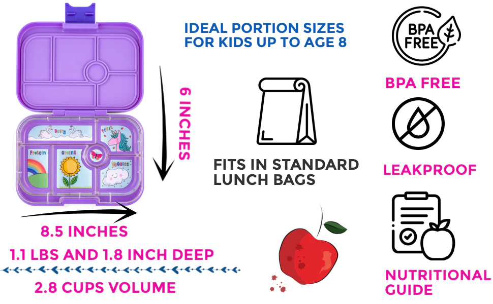 YUMBOX, Original Bento Lunch Box, Dreamy purple, 6compartments