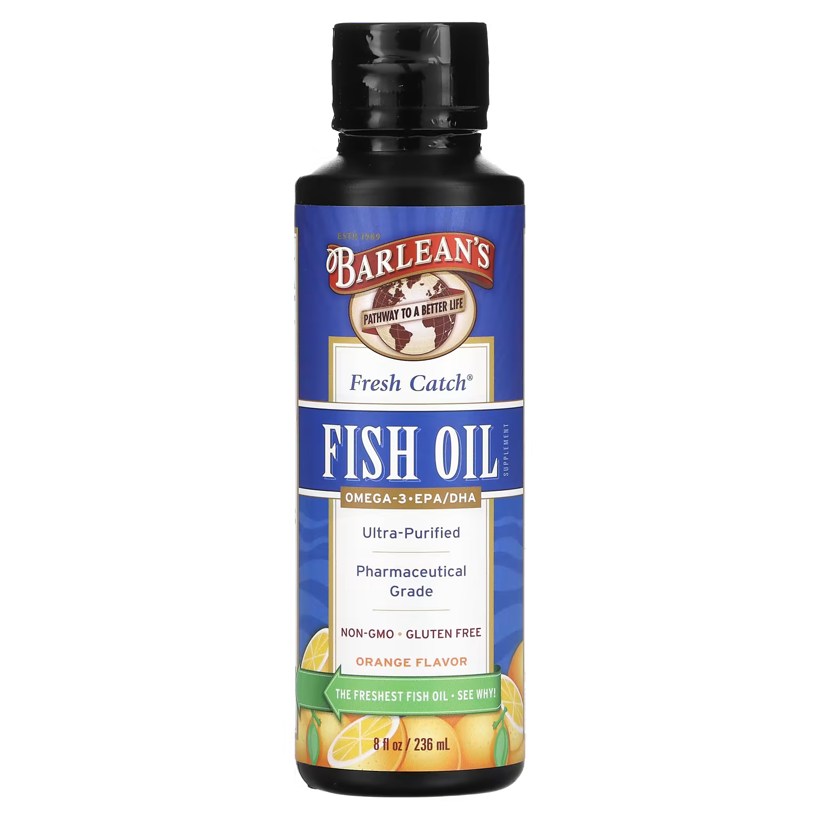 Barlean's, Omega-3 The Freshest fish oil , Orange flavor , 236ml