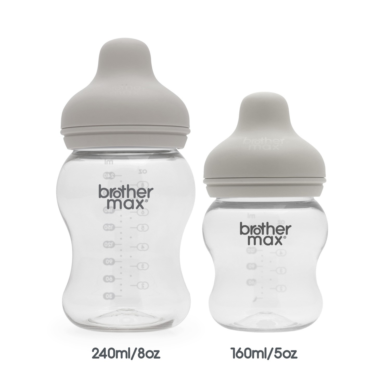 Brother max, Feeding Bottle , Anti-colic ,Grey color, 240ml/8oz