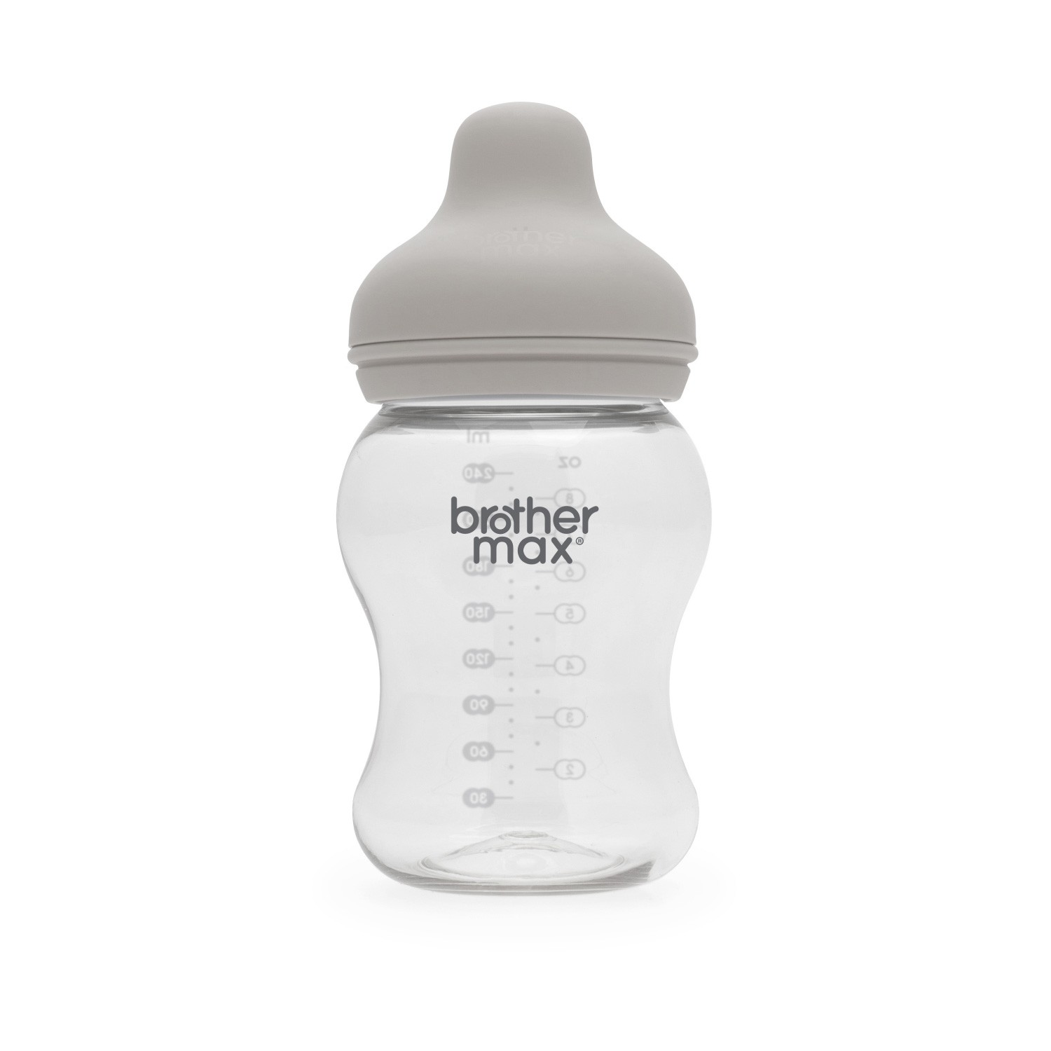 Brother max, Feeding Bottle , Anti-colic ,Grey color, 240ml/8oz