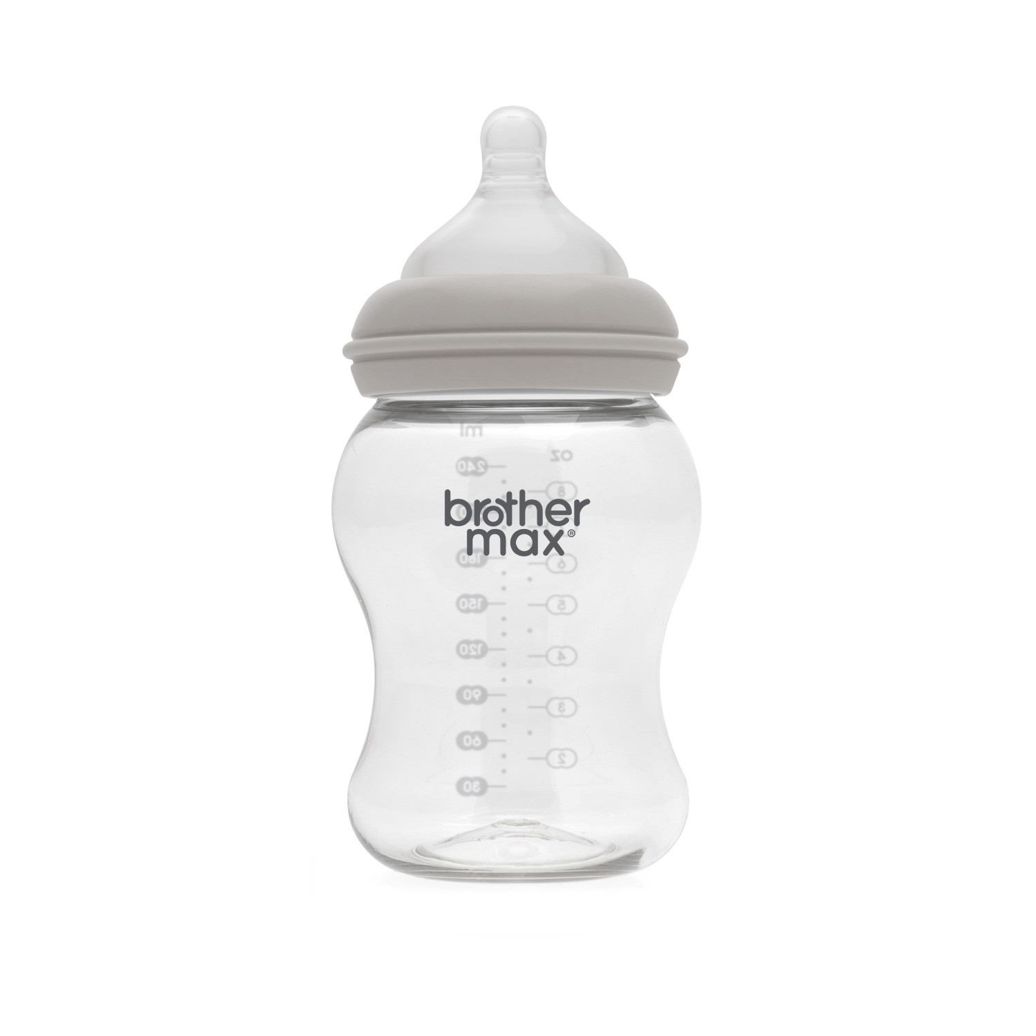 Brother max, Feeding Bottle , Anti-colic ,Grey color, 240ml/8oz
